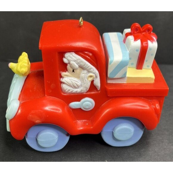 American Greetings Other - Santa In Truck Presents Christmas Tree Ornament AGC Vtg Hong Kong Plastic